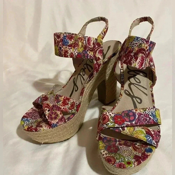 Rebels Ursula platform high heels floral bohemian summer holiday  party sandals - Picture 1 of 8
